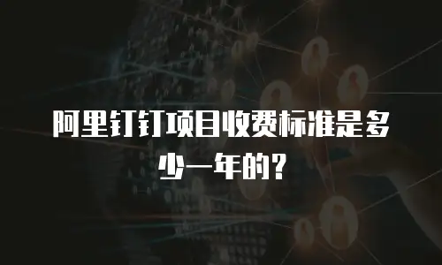 阿里钉钉项目收费标准是多少一年的？