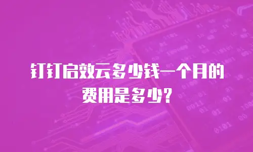 钉钉启效云多少钱一个月的费用是多少？