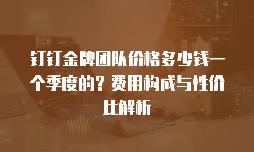 钉钉金牌团队价格多少钱一个季度的？费用构成与性价比解析