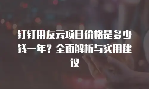 钉钉用友云项目价格是多少钱一年？全面解析与实用建议