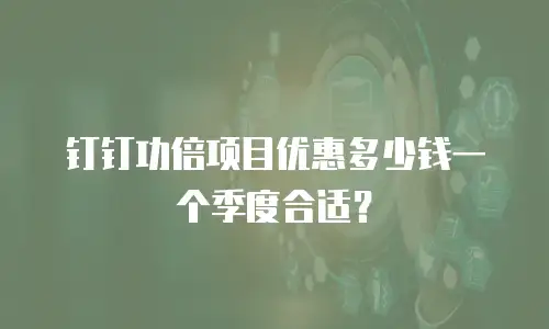 钉钉功倍项目优惠多少钱一个季度合适？
