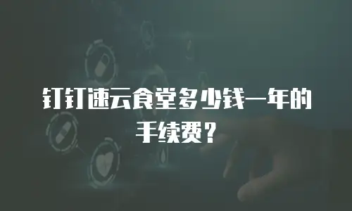 钉钉速云食堂多少钱一年的手续费？