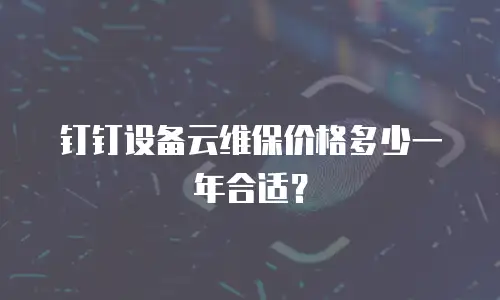 钉钉设备云维保价格多少一年合适？