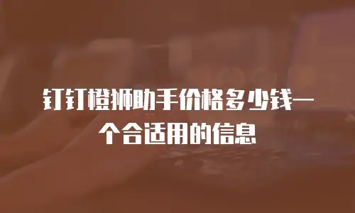钉钉橙狮助手价格多少钱一个合适用的信息
