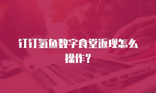 钉钉氢鱼数字食堂返现怎么操作？