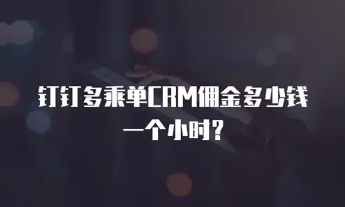 钉钉多乘单CRM佣金多少钱一个小时？