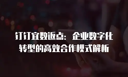 钉钉宜数返点：企业数字化转型的高效合作模式解析