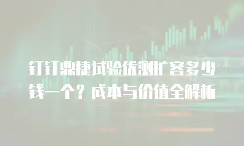 钉钉鼎捷试验优测扩容多少钱一个？成本与价值全解析