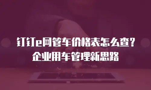 钉钉e网管车价格表怎么查？企业用车管理新思路