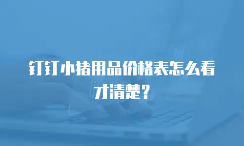 钉钉小猪用品价格表怎么看才清楚？