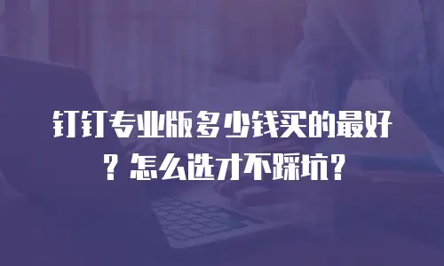 钉钉专业版多少钱买的最好？怎么选才不踩坑？