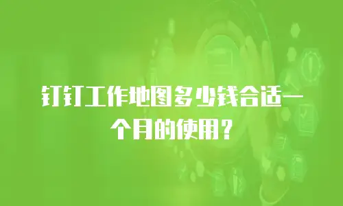 钉钉工作地图多少钱合适一个月的使用？