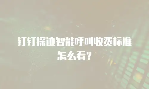 钉钉探迹智能呼叫收费标准怎么看？
