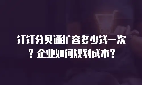 钉钉分贝通扩容多少钱一次？企业如何规划成本？