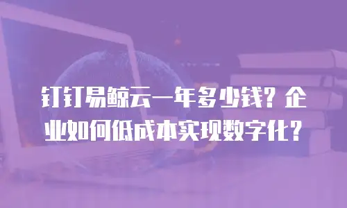 钉钉易鲸云一年多少钱？企业如何低成本实现数字化？