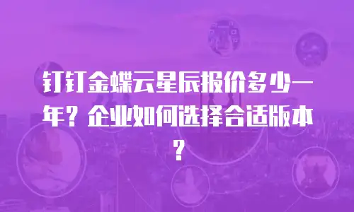 钉钉金蝶云星辰报价多少一年？企业如何选择合适版本？