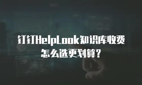 钉钉HelpLook知识库收费怎么选更划算？