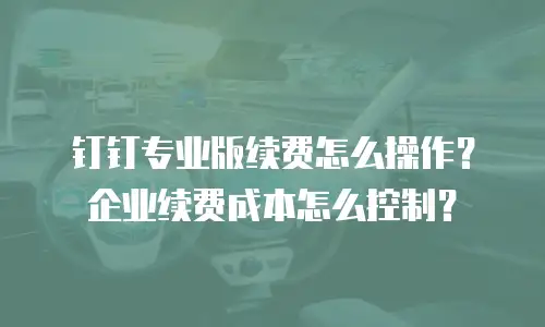 钉钉专业版续费怎么操作？企业续费成本怎么控制？