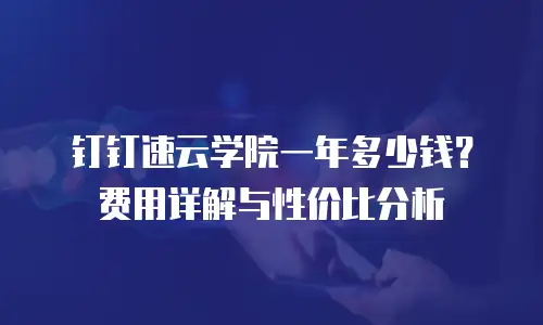 钉钉速云学院一年多少钱？费用详解与性价比分析