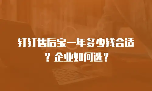 钉钉售后宝一年多少钱合适？企业如何选？