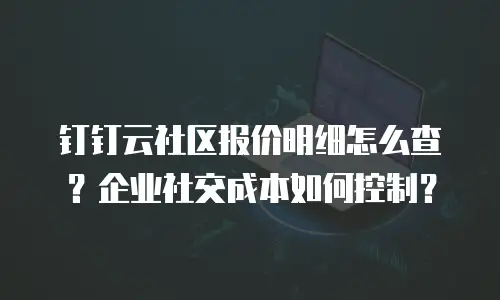 钉钉云社区报价明细怎么查？企业社交成本如何控制？