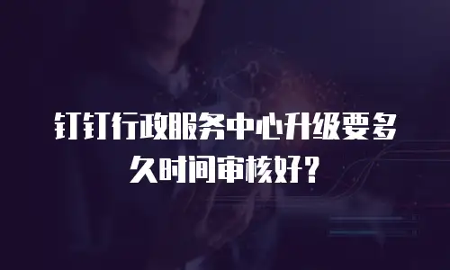 钉钉行政服务中心升级要多久时间审核好？
