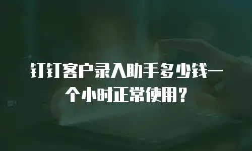 钉钉客户录入助手多少钱一个小时正常使用？