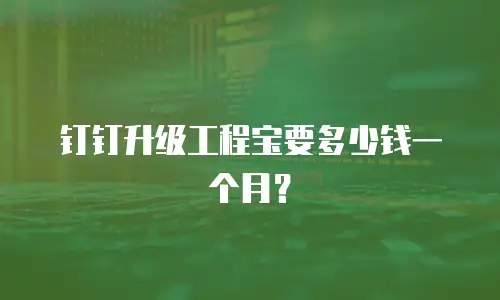 钉钉升级工程宝要多少钱一个月？