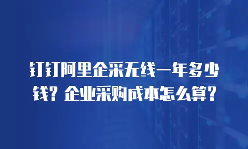 钉钉阿里企采无线一年多少钱？企业采购成本怎么算？