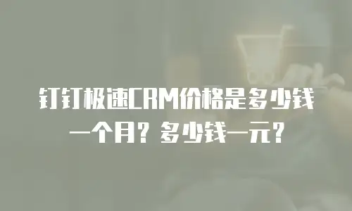 钉钉极速CRM价格是多少钱一个月？多少钱一元？