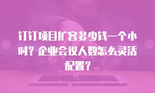 钉钉项目扩容多少钱一个小时？企业会议人数怎么灵活配置？
