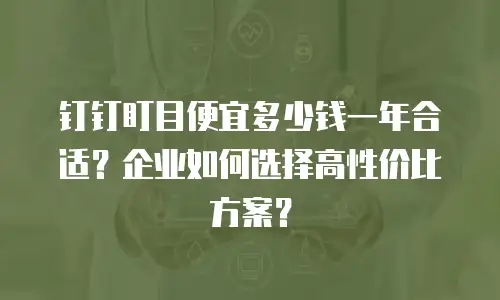 钉钉盯目便宜多少钱一年合适？企业如何选择高性价比方案？
