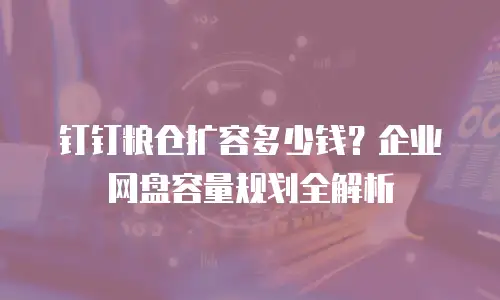 钉钉粮仓扩容多少钱？企业网盘容量规划全解析