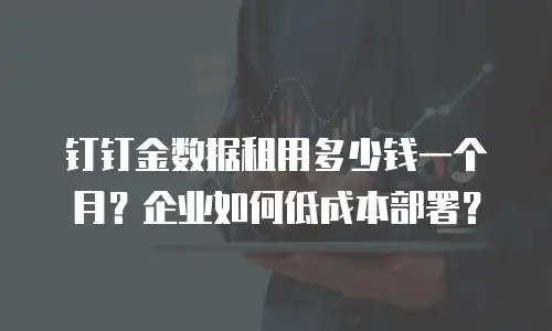 钉钉金数据租用多少钱一个月？企业如何低成本部署？
