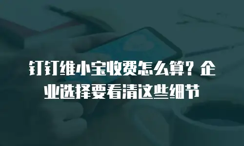 钉钉维小宝收费怎么算？企业选择要看清这些细节