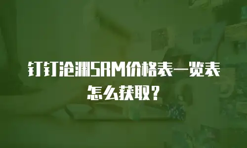 钉钉沧渊SRM价格表一览表怎么获取？