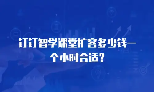 钉钉智学课堂扩容多少钱一个小时合适？