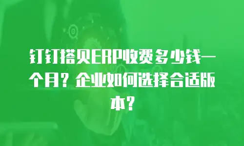 钉钉搭贝ERP收费多少钱一个月？企业如何选择合适版本？