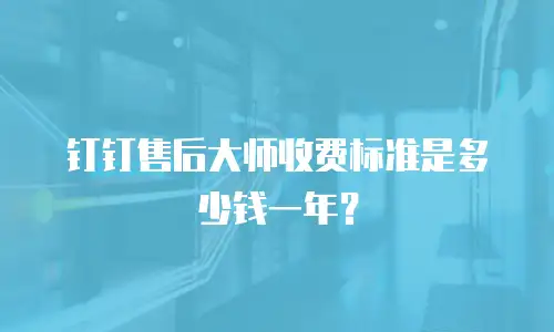 钉钉售后大师收费标准是多少钱一年？