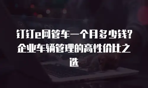 钉钉e网管车一个月多少钱？企业车辆管理的高性价比之选