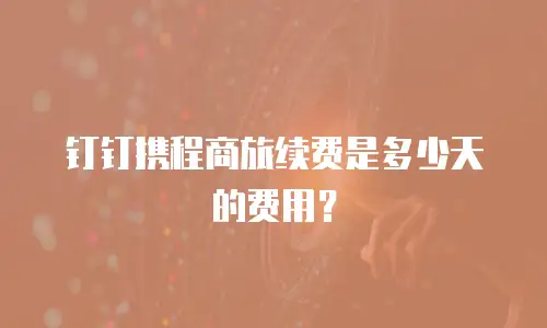 钉钉携程商旅续费是多少天的费用？