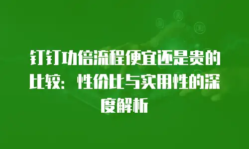 钉钉功倍流程便宜还是贵的比较：性价比与实用性的深度解析