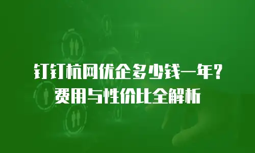 钉钉杭网优企多少钱一年？费用与性价比全解析