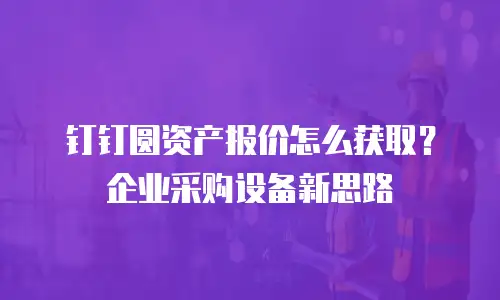 钉钉圆资产报价怎么获取？企业采购设备新思路
