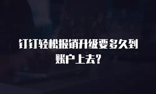 钉钉轻松报销升级要多久到账户上去？