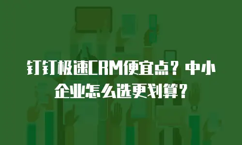 钉钉极速CRM便宜点？中小企业怎么选更划算？