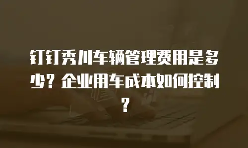 钉钉秀川车辆管理费用是多少？企业用车成本如何控制？