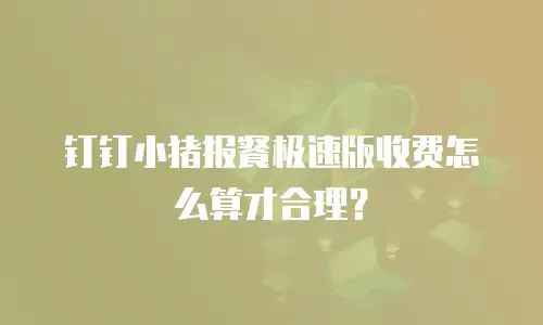 钉钉小猪报餐极速版收费怎么算才合理？