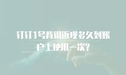 钉钉1号背调返现多久到账户上使用一次？