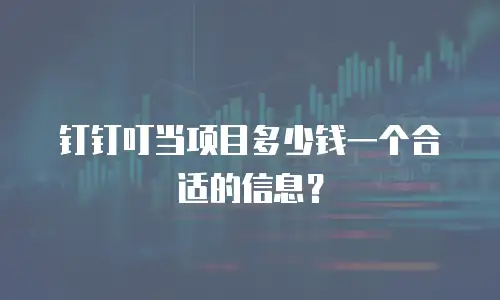 钉钉叮当项目多少钱一个合适的信息？